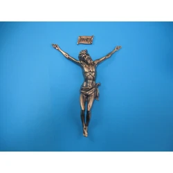 Korpus Pana Jezusa na krzyż metalowy + napis 23,5 cm MDZ